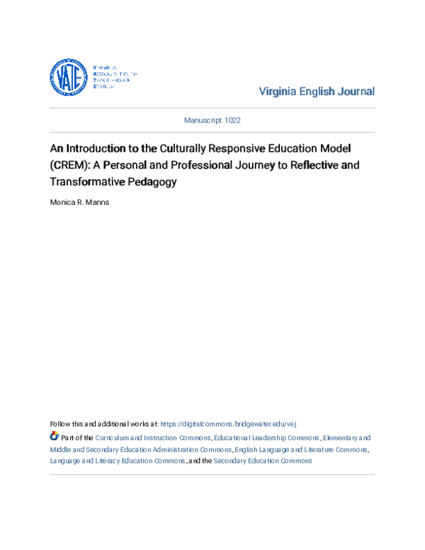 (PDF) An Introduction to the Culturally Responsive Education Model ...