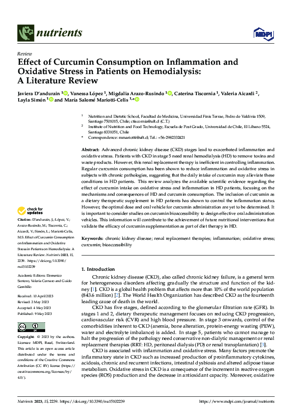 (PDF) Effect of Curcumin Consumption on Inflammation and Oxidative ...