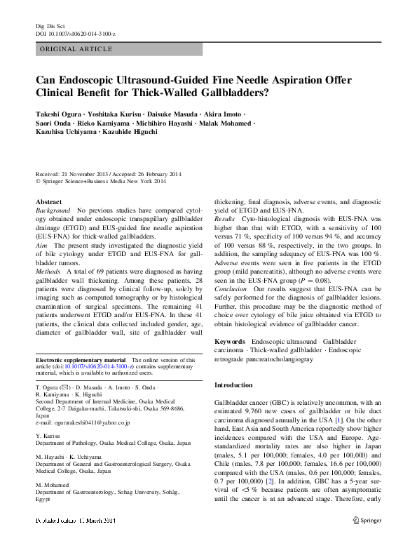 (PDF) Can Endoscopic Ultrasound-Guided Fine Needle Aspiration Offer ...