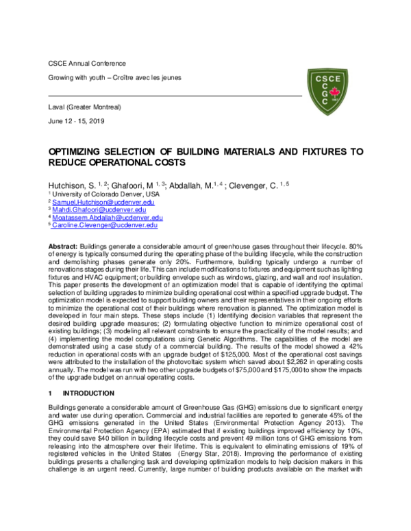 (PDF) OPTIMIZING SELECTION OF BUILDING MATERIALS AND FIXTURES TO REDUCE ...