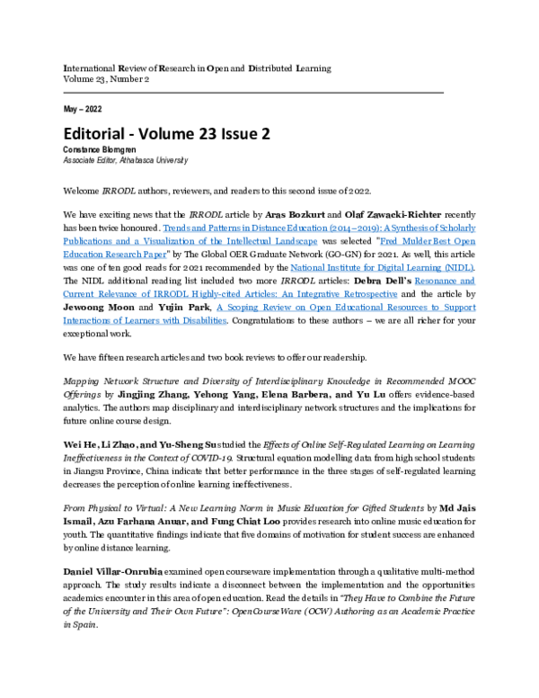 (PDF) Editorial - Volume 23, Issue 2