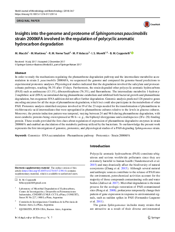 (PDF) Insights into the genome and proteome of Sphingomonas ...