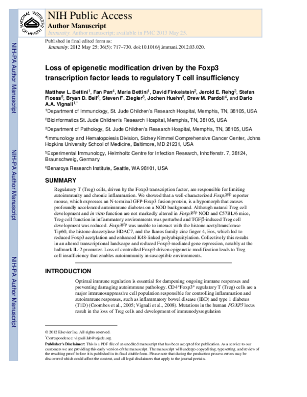 (PDF) Faculty of 1000 evaluation for Loss of epigenetic modification ...