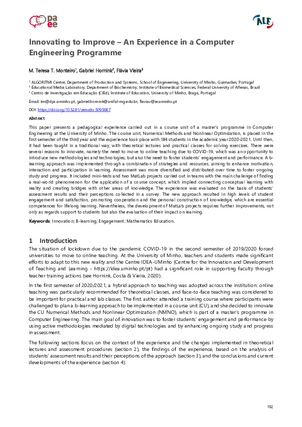 (PDF) Innovating to improve – An experience in a computer engineering ...