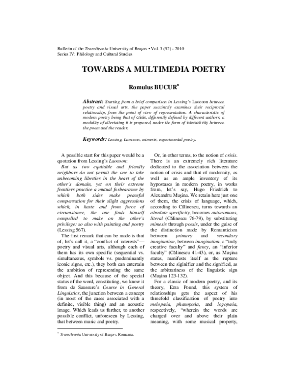 (PDF) Towards a Multimedia Poetry