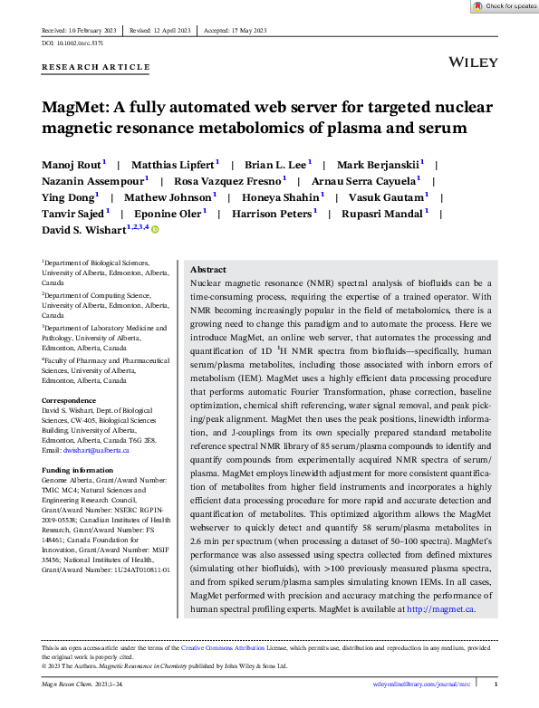 (PDF) MagMet: A fully automated web server for targeted nuclear ...