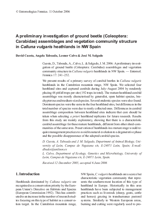 (PDF) A preliminary investigation of ground beetle (Coleoptera ...