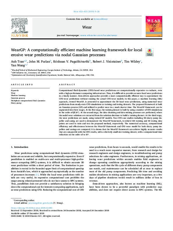 (PDF) WearGP: A computationally efficient machine learning framework ...