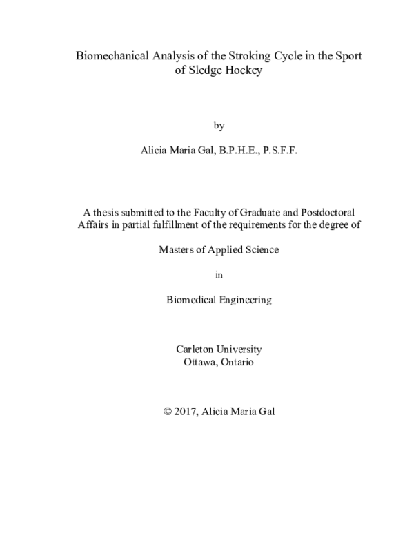 (PDF) Biomechanical Analysis of the Stroking Cycle in the Sport of