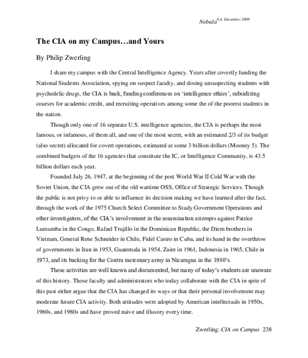 (PDF) The CIA on My Campus...And Yours