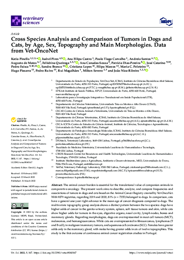(PDF) Cross Species Analysis and Comparison of Tumors in Dogs and Cats ...