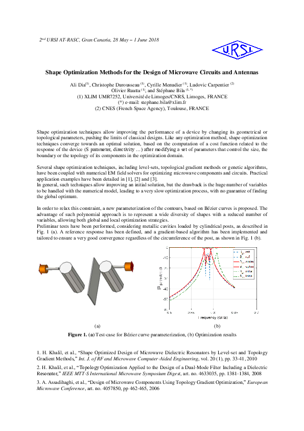 (PDF) Shape Optimization Methods for the Design of Microwave Circuits ...