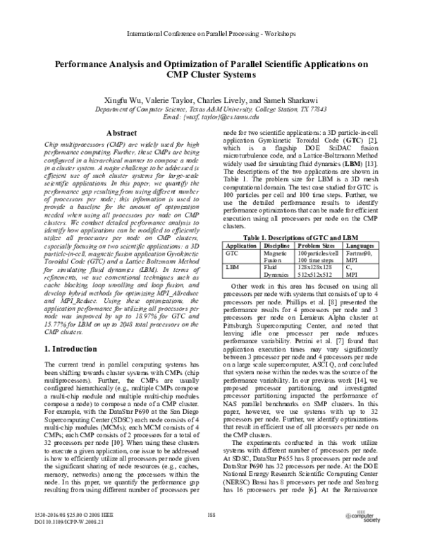(PDF) Performance Analysis and Optimization of Parallel Scientific ...
