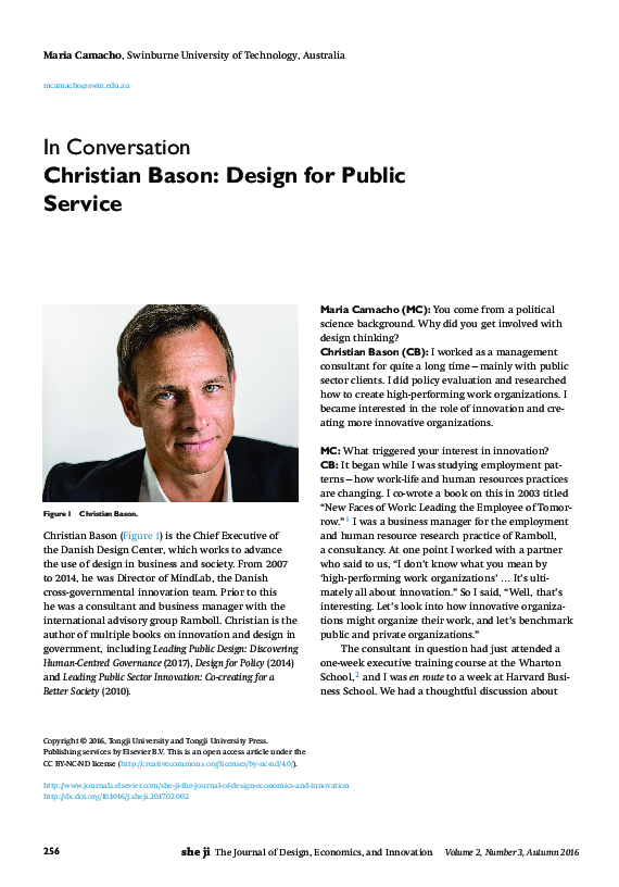 (PDF) Christian Bason: Design for Public Service