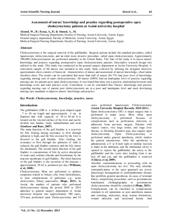 (PDF) Assessment of nurses' knowledge and practice regarding ...