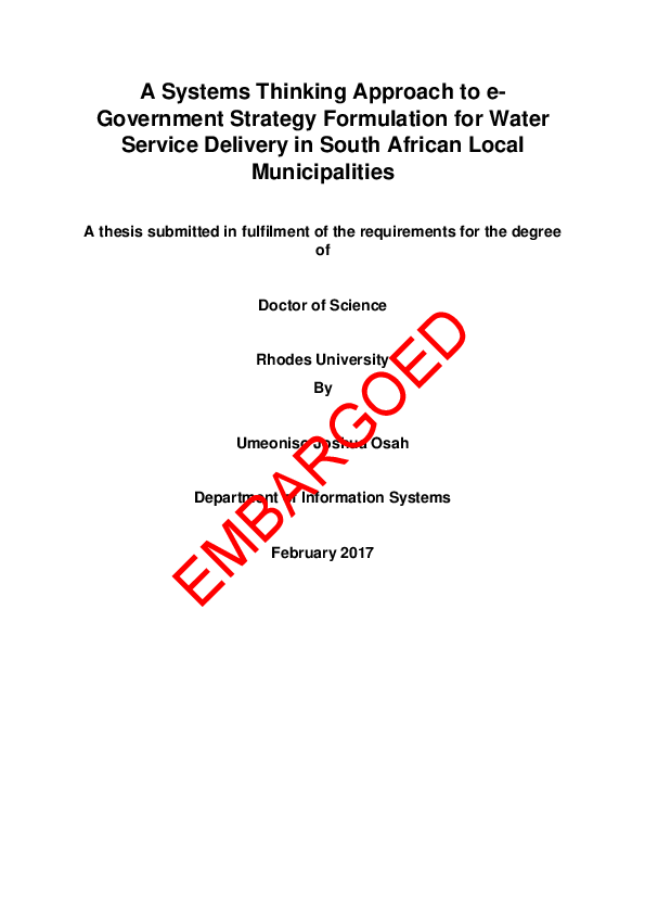 (PDF) A systems thinking approach to egovernment strategy formulation