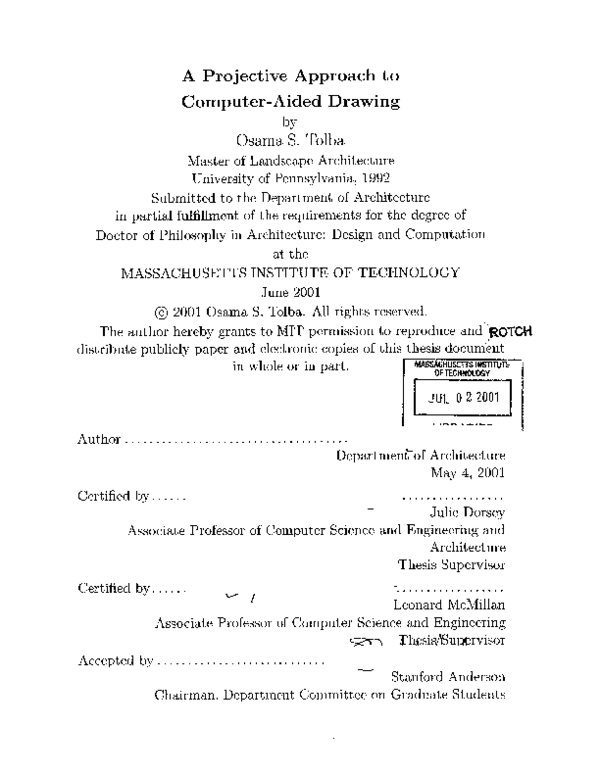 (PDF) A projective approach to computer-aided drawing