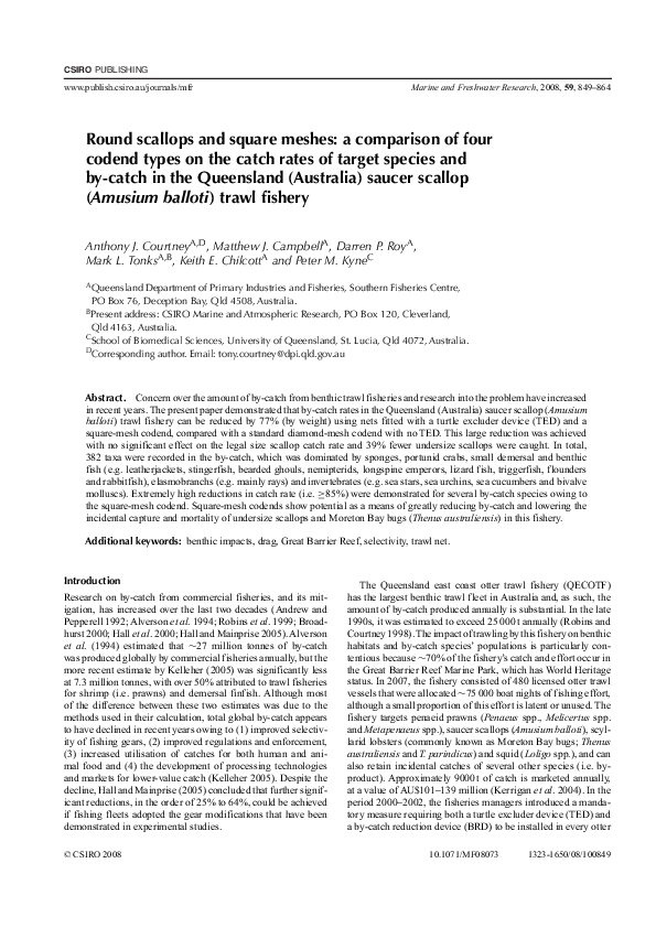 (PDF) Round scallops and square meshes: a comparison of four codend ...