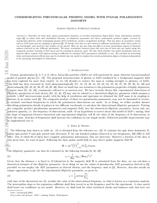 (PDF) Corroborating pseudoscalar probing model with pulsar polarisation ...