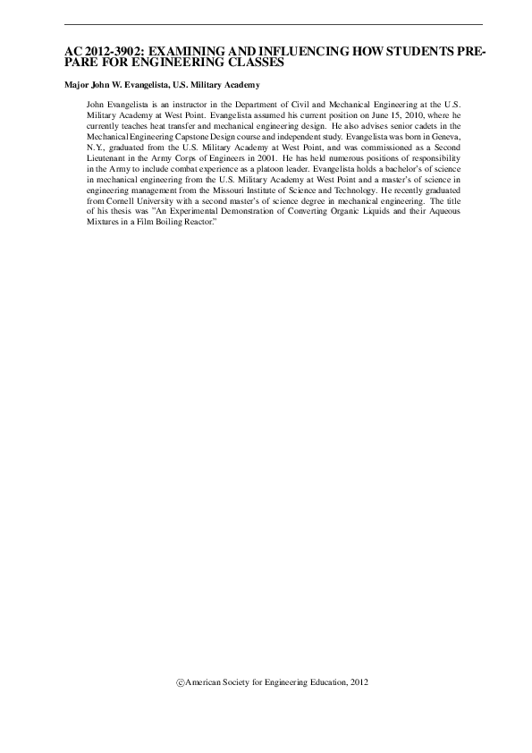 (PDF) Ac 2012-3902: Examining and Influencing How Students Pre- Pare ...