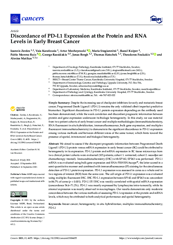 (PDF) Discordance of PD-L1 Expression at the Protein and RNA Levels in ...