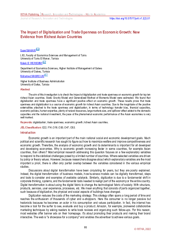 (PDF) The Impact of Digitalization and Trade Openness on Economic ...