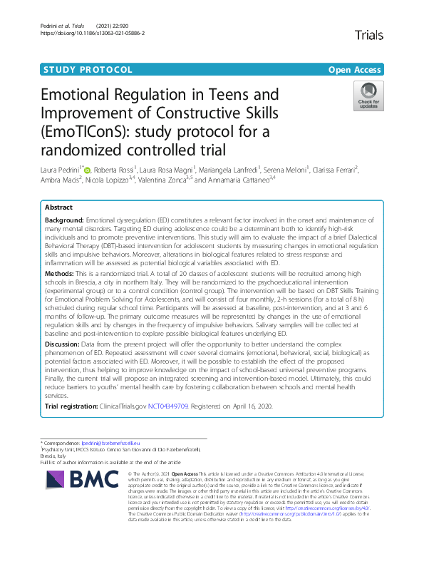 (PDF) Emotional Regulation In Teens And Improvement of Constructive ...