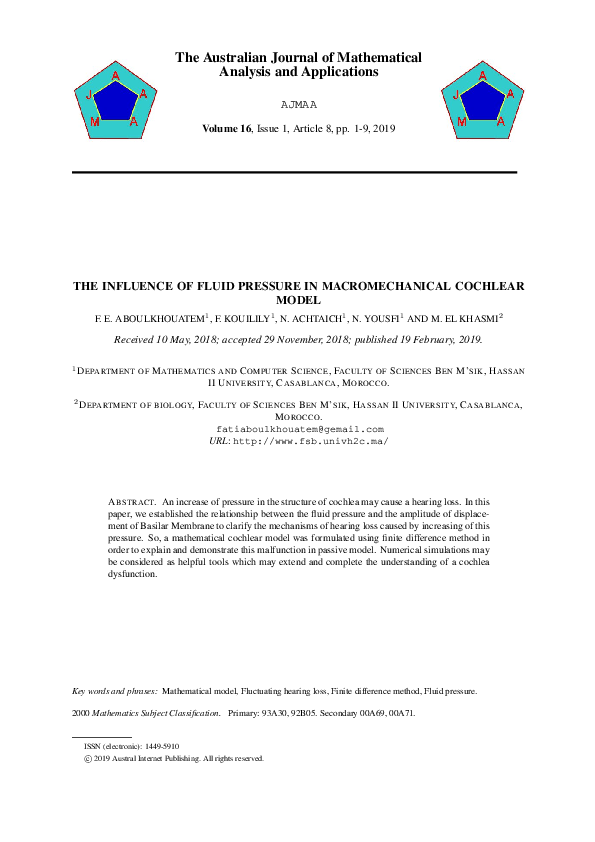 (PDF) The Australian Journal of Mathematical Analysis and Applications