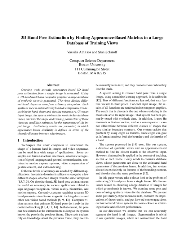 (PDF) 3D hand pose estimation by finding appearance-based matches in a ...
