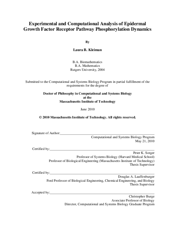 (PDF) Experimental and computational analysis of epidermal growth ...