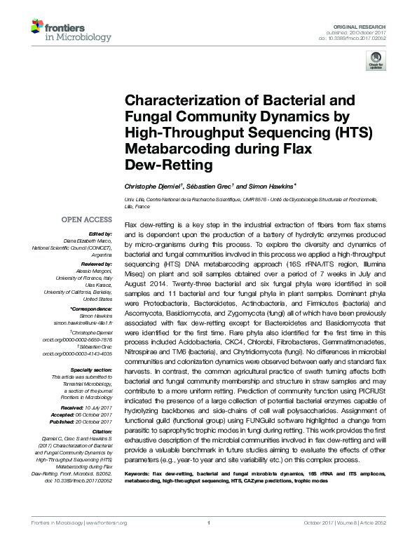 (PDF) Characterization of bacterial and fungal communities in composted ...