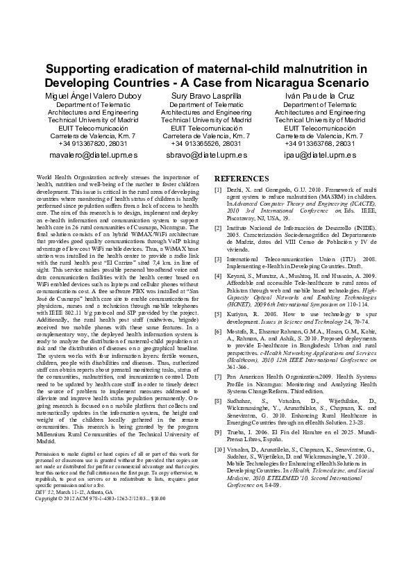 (PDF) Supporting eradication of maternal-child malnutrition in ...