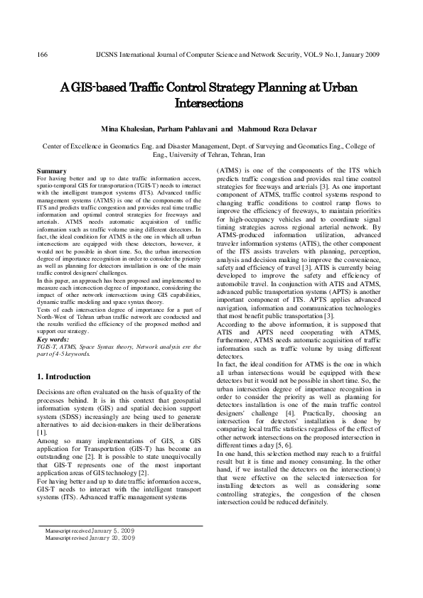 (PDF) A GIS-Based Traffic Control Strategy Planning at Urban Intersections