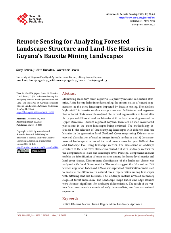 (PDF) Remote Sensing for Analyzing Forested Landscape Structure and ...