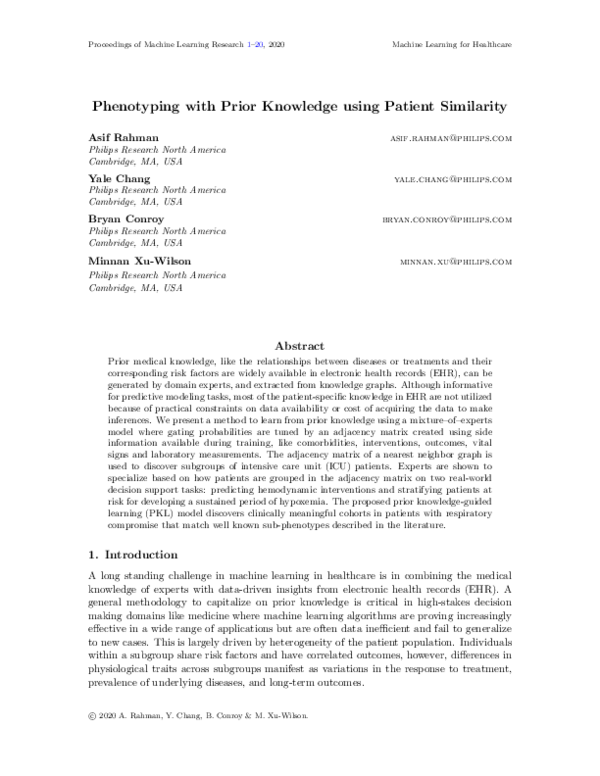 (PDF) Phenotyping with Prior Knowledge using Patient Similarity