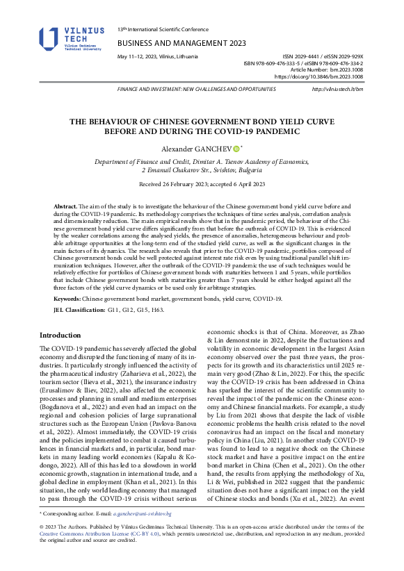 (PDF) THE BEHAVIOUR OF CHINESE GOVERNMENT BOND YIELD CURVE BEFORE AND ...
