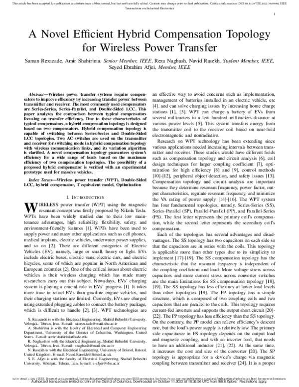 (PDF) A Novel Efficient Hybrid Compensation Topology for Wireless Power ...