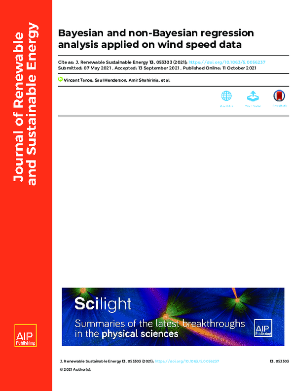 (PDF) Bayesian and non-Bayesian regression analysis applied on wind ...