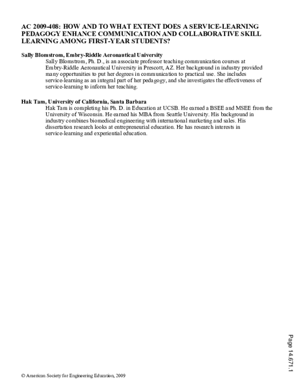 (PDF) How And To What Extent Does A Service Learning Pedagogy Enhance ...