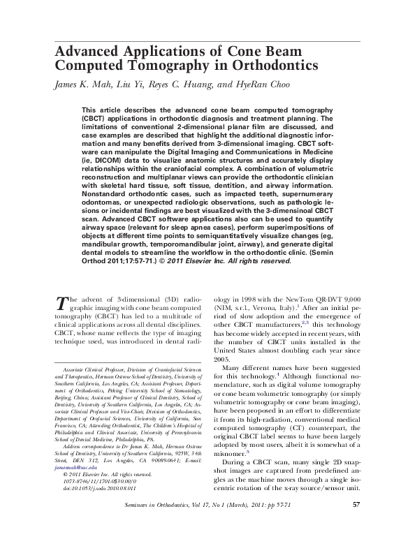 (PDF) Advanced Applications of Cone Beam Computed Tomography in ...