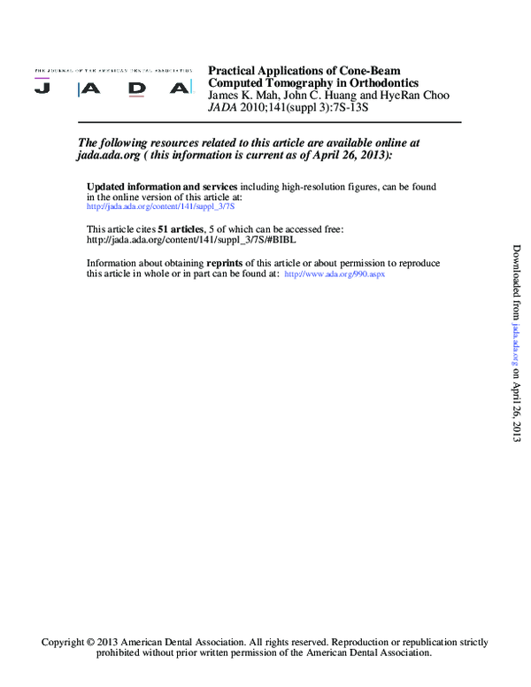 (PDF) Practical Applications of Cone-Beam Computed Tomography in ...