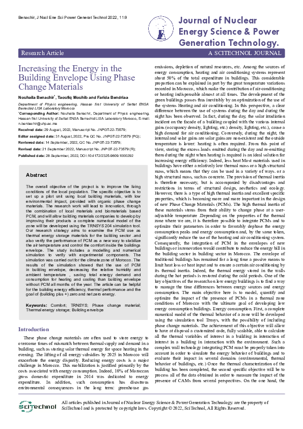 (PDF) Increasing the Energy in the Building Envelope Using Phase Change ... - Sustainable Building Envelopes With Phase Change Materials