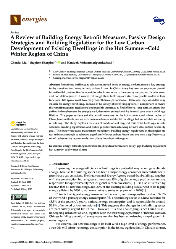 (PDF) A Review of Building Energy Retrofit Measures, Passive Design ...