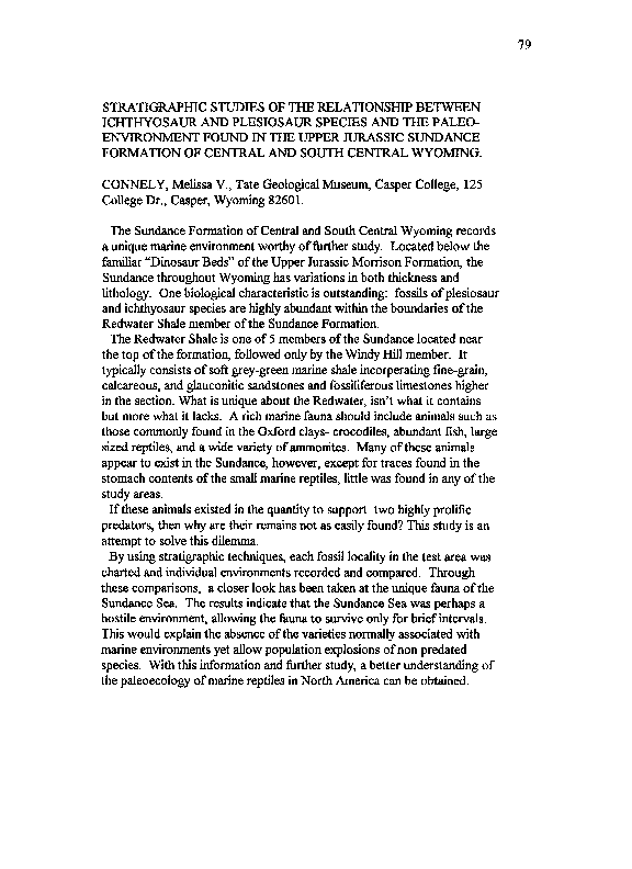 (PDF) Stratigraphic Studies of the Relationship Between Ichthyosaur and ...