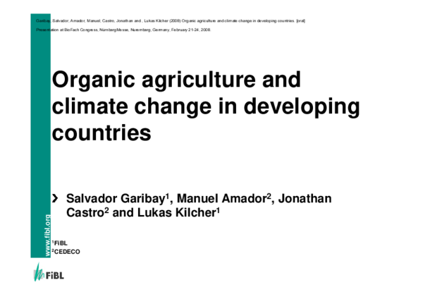 (PDF) Organic agriculture and climate change in developing countries