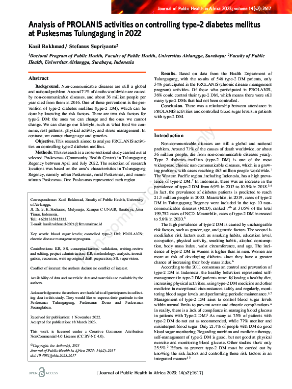 (PDF) Analysis of PROLANIS activities on controlling type-2 diabetes ...