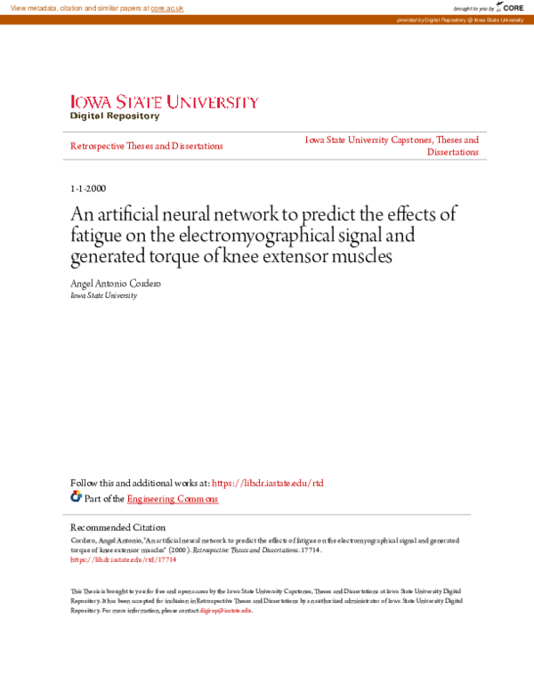 (PDF) An artificial neural network to predict the effects of fatigue on ...