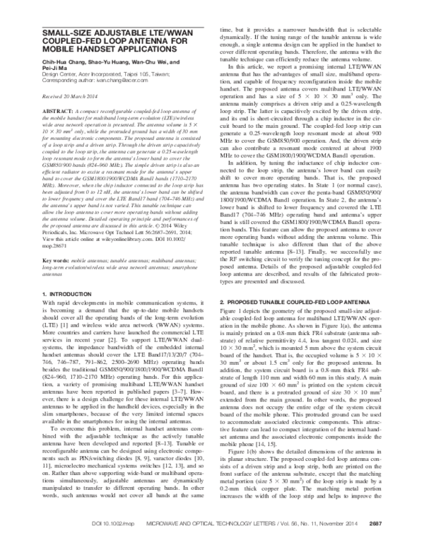 (PDF) Small-size adjustable LTE/WWAN coupled-fed loop antenna for ...
