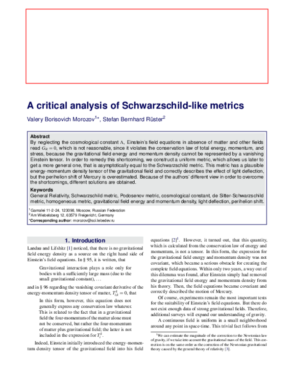 A critical analysis of Schwarzschild-like metrics