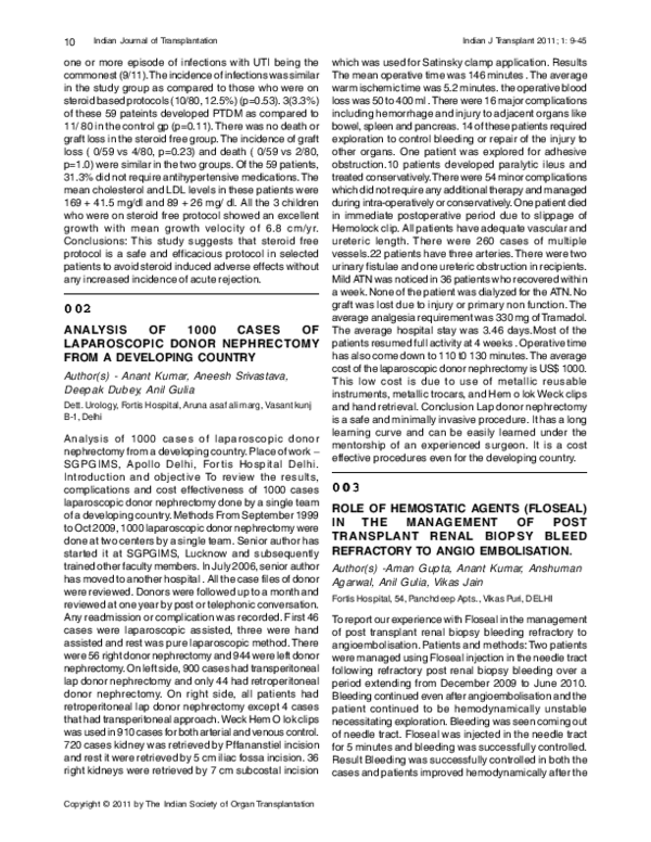 (PDF) 003 Role of Hemostatic Agents (Floseal) in the Management of Post ...